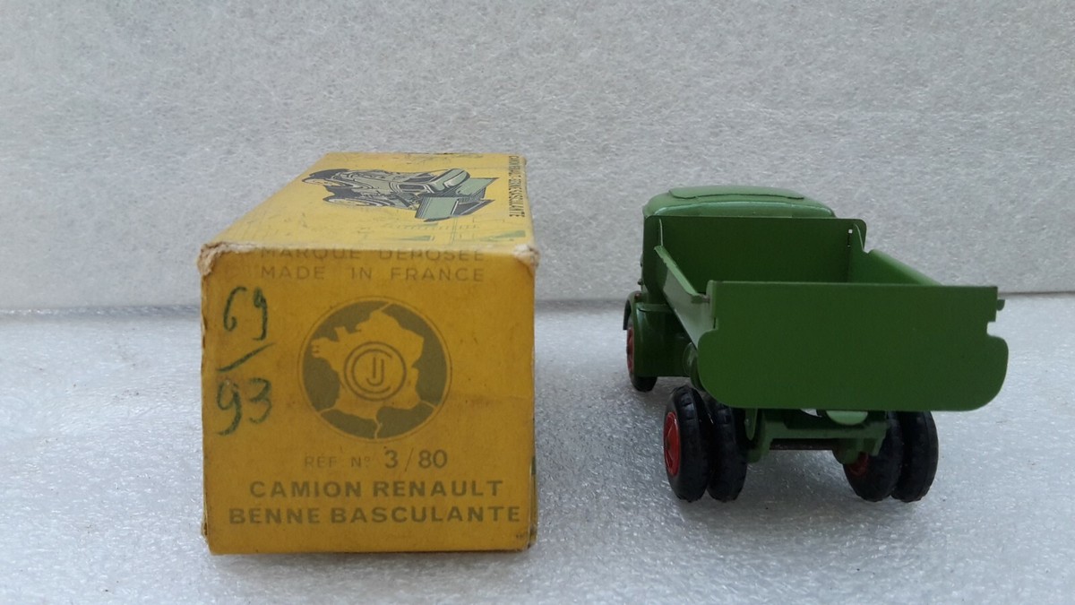 Ancien Camion Benne CIJ France Renault 2T5 Vert échelle 1:43 - Collectionneur, état Quasi Neuf