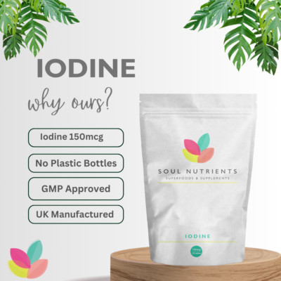Jod Tabletten - 500 Tabletten - 150mcg Tabletten für die Gesundheit der Schilddrüse - Antioxidans