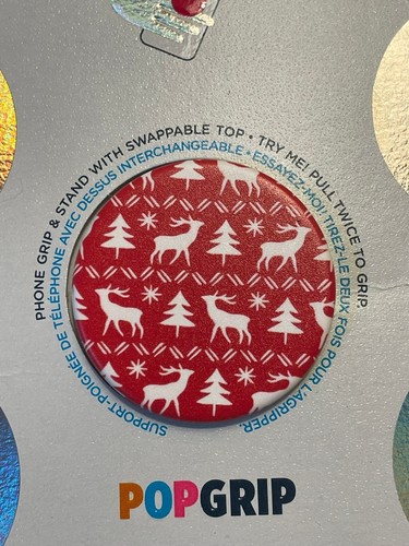 PopSockets PopGrip Vera Bradley Diseño Reno Intarsia ROJO Nuevo En Paquete - Imagen 2 de 4
