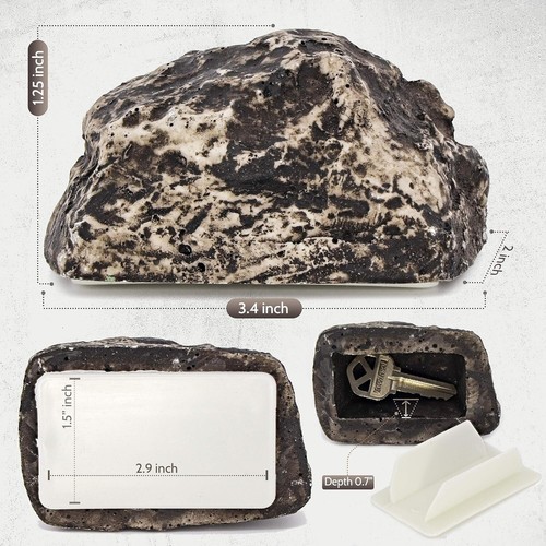 Hide-a-Spare-Key Fake Rock Looks & Feels Like Real Stone Safe Outdoor Cover New - 第 4/8 張圖片