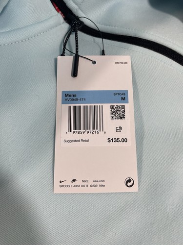 NWT Nike Mens Tech Full-Zip Hoodie Glacier Blue Size Medium HV0949-474 - Picture 4 of 6