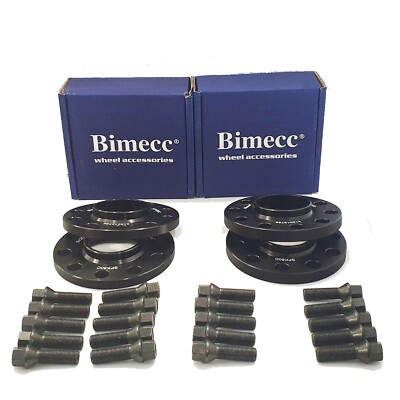2x12mm + 2x15mm Schwarz Alufelgen Spurverbreiterung 20 Schrauben BMW F20 F40 F30 F31 F32 F33