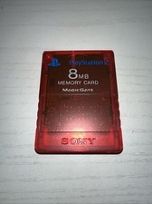 Official Sony PlayStation 2 Memory Card PS2 Clear Red MagicGate 8MB SCPH-10020