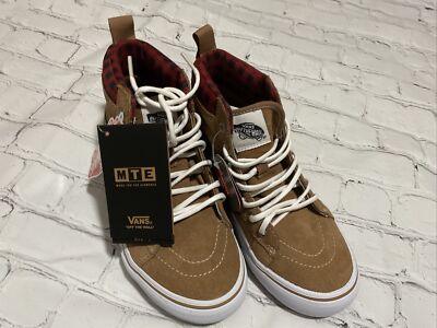 Vans Boys Sk8-Hi MTE-1 All Weather Boots Plaid Brown Black Size 3 NIB