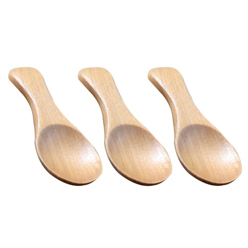 3 Pcs Wooden Salt Spoon Appetizer Spoons Child Mini Scooper Tiny for Powder