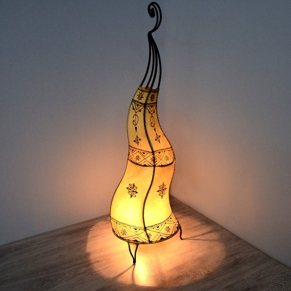 Orientalische Marokkanische Leder Lampe Leuchte Stehlampe Tischlampe Hennalampe-image