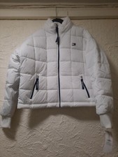 Womens Tommy Hilfiger White Puffer Ski Jacket Brand New With Tags Size SMALL HTF