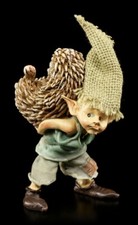 Pixie Kobold Figur mit Igel - Du stachelst - Troll Zwerg Gnom