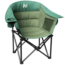 Camping Saucer Chairs Oversize Moon Chair Folding with Carry Bag & Cup Holder