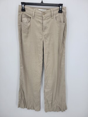 Level 99 Pants Womens 24 Tan Flare Leg Flat Front Pockets