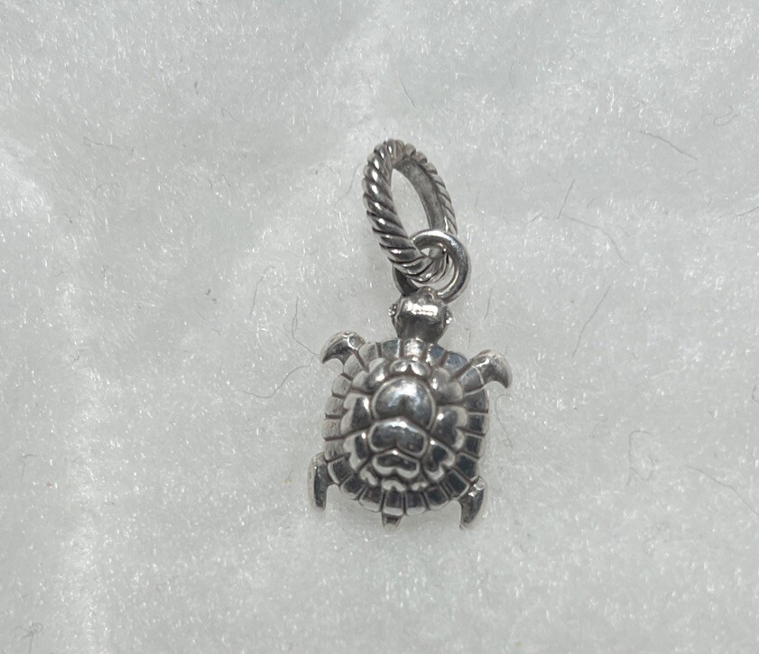 Brighton Silverplated Turtle Dangle Charm 3D + St… - image 1