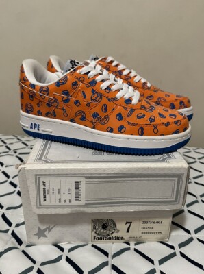 Size 7 Men - A bathing ape Bapesta FS-001 Low Baby Milo - Orange Brand new