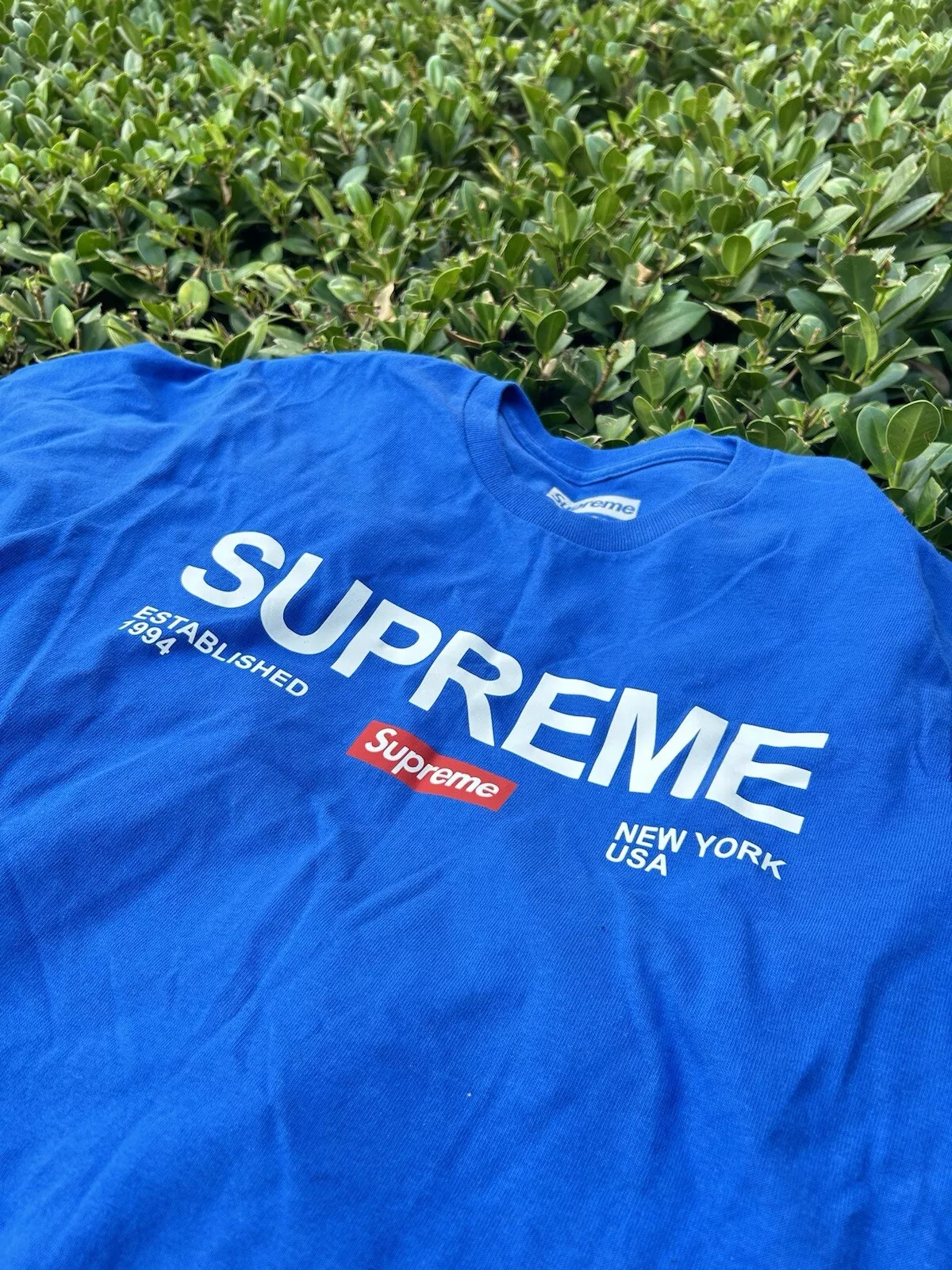 T shirt bleu Supreme petit