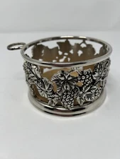 Vintage Godinger Grape Vine Wine Bottle Holder Or Candle Base Silver Plated Cork