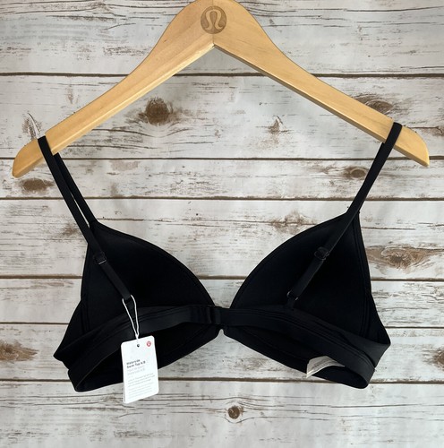 NWT Lululemon Waterside Swim Bikini Top A/B Cup Black Size 8 - Picture 2 of 8