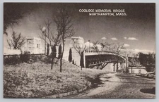 Postcard Coolidge Memorial Bridge Northampton Mass