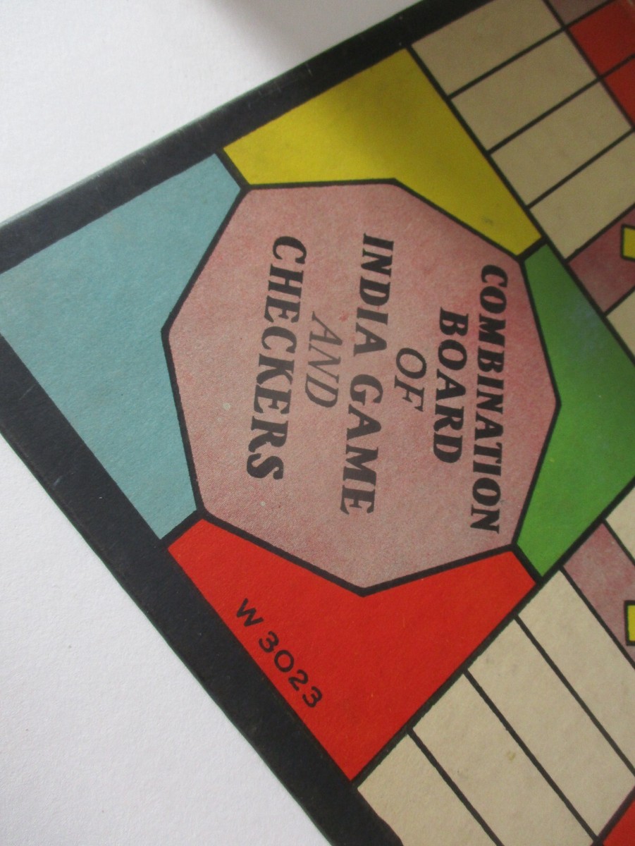 VTG Combination Board of India Game & Checkers with Halsam Wood