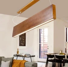 Wood Wooden pendant Vintage Industrial LED lamp ceiling Bar Restaurant light Yc