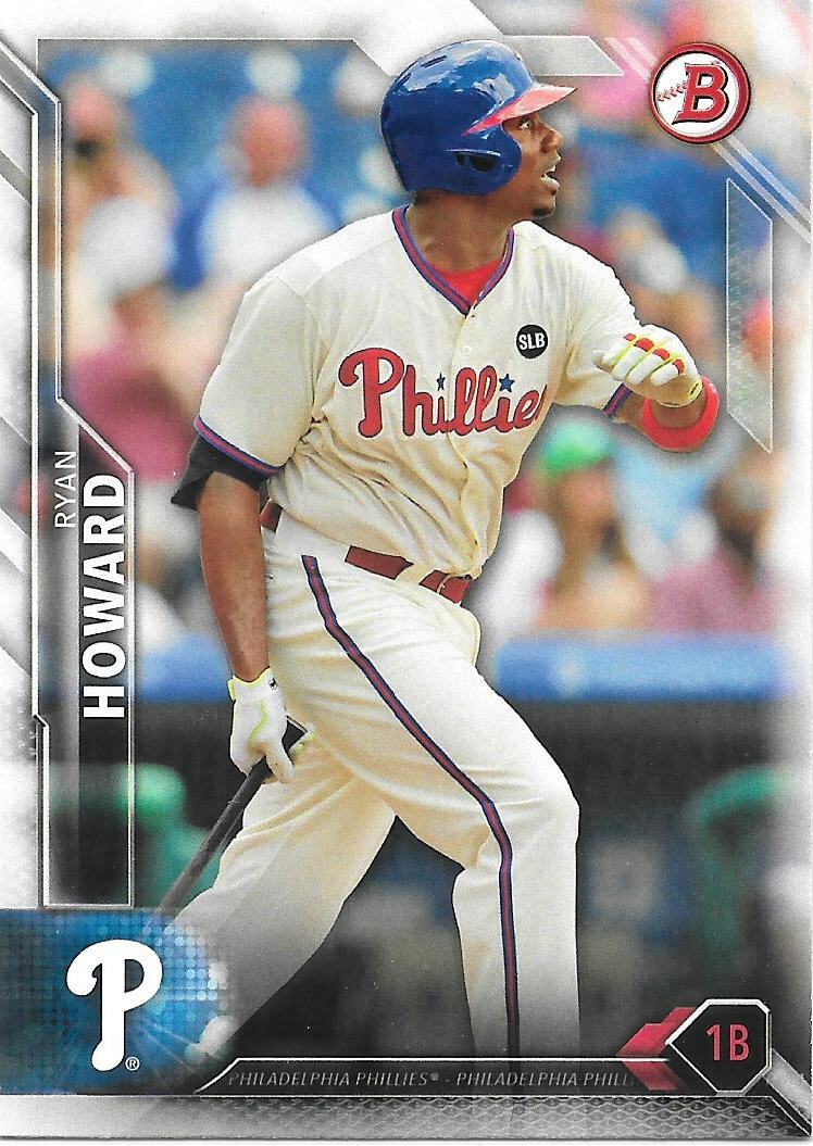 2016 Bowman Baseball  RYAN HOWARD  Base Single - PHILADELPHIA PHILLIES - #66