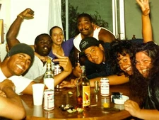 AVC) Found Photograph Group Of People Partying Drinking Laughing Having Fun