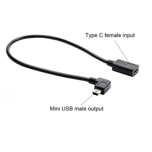 Mini USB Male to Type-c Female T-port Data Charging Conversion Extension Cable - 第 6/10 張圖片