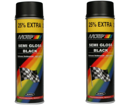 2 XMoTip M040012PACK Semi Gloss Black Satin Matt Spray Paint Metal Wood Glass...