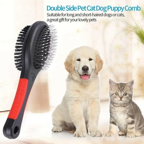 Peine de doble cara para mascotas cepillo suave rastrillo peine cuidado del cabello aseo masaje suministro para perros - Imagen 4 de 8