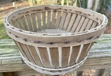 Unusual Antique Low Fruit Basket, Like a Large Strawberry Basket, Am, Circa 1920