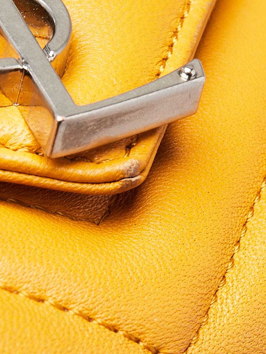 Yves Saint Laurent Yellow Matelasse Leather Medium Punk