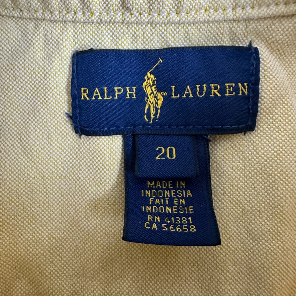 Camisa Ralph Lauren Niños 20 Amarillo Carne Poni Manga Larga Informal Abotonada Foto 4 de 4