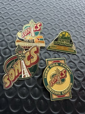 Seattle SuperSonics Vintage NBA Basketball Lapel Enamel Pins Bundle Lot Of 4