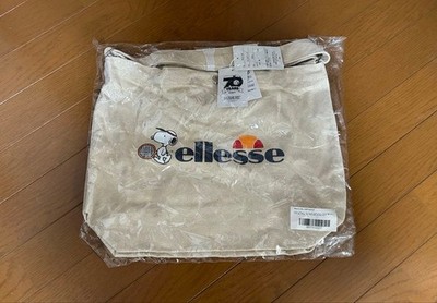 Ellesse x Snoopy Tote Shoulder Bag Off-White Unused Waterproof Condition