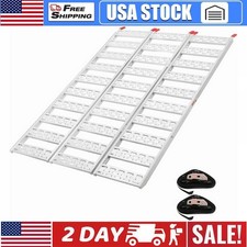 76"x 50" Heavy-Duty Aluminum Ramps with Load Straps 1500 Lbs Tri-Fold Ramps
