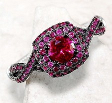 2CT Treated Ruby 925 Solid Sterling Silver Filigree Ring Jewelry Sz 6,7,8,9 MR1