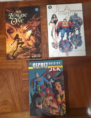 DC Comics JLA Justice League lot of 3, Earth 2, A League of One, Secret Origins