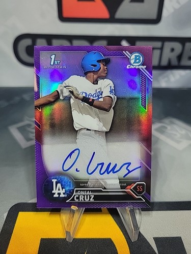 2016 Bowman Chrome Oneal Cruz Purple Refractor Auto 1st Bowman /250