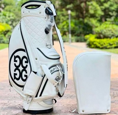 G/FORE Golf Standbag Weiß PU Leder Unisex Tragetasche 9,5'' 6-Wege Top