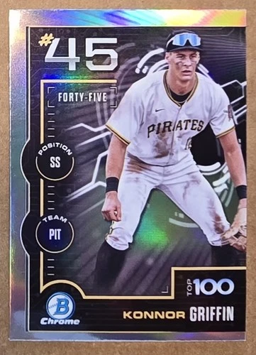KONNOR GRIFFIN TOP 100 PROSPECTS ROOKIE CARD INSERT - 2025 BOWMAN CHROME