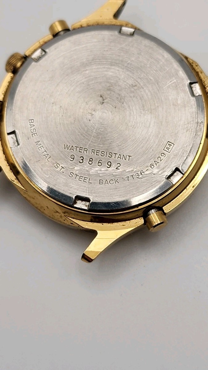 Seiko Chronograph Moonphase Date Quartz Alarm 7T36 - 6A20