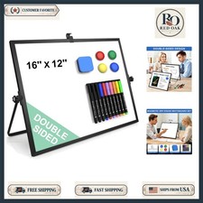 16x12 Dry Erase White Board with Stand Double-Sided Magnetic Portable Office ...