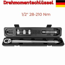 1/2" Drehmomentschlüssel 28-210 Nm+3 Stecknüsse 17 19 21 Verlängerung Automotive