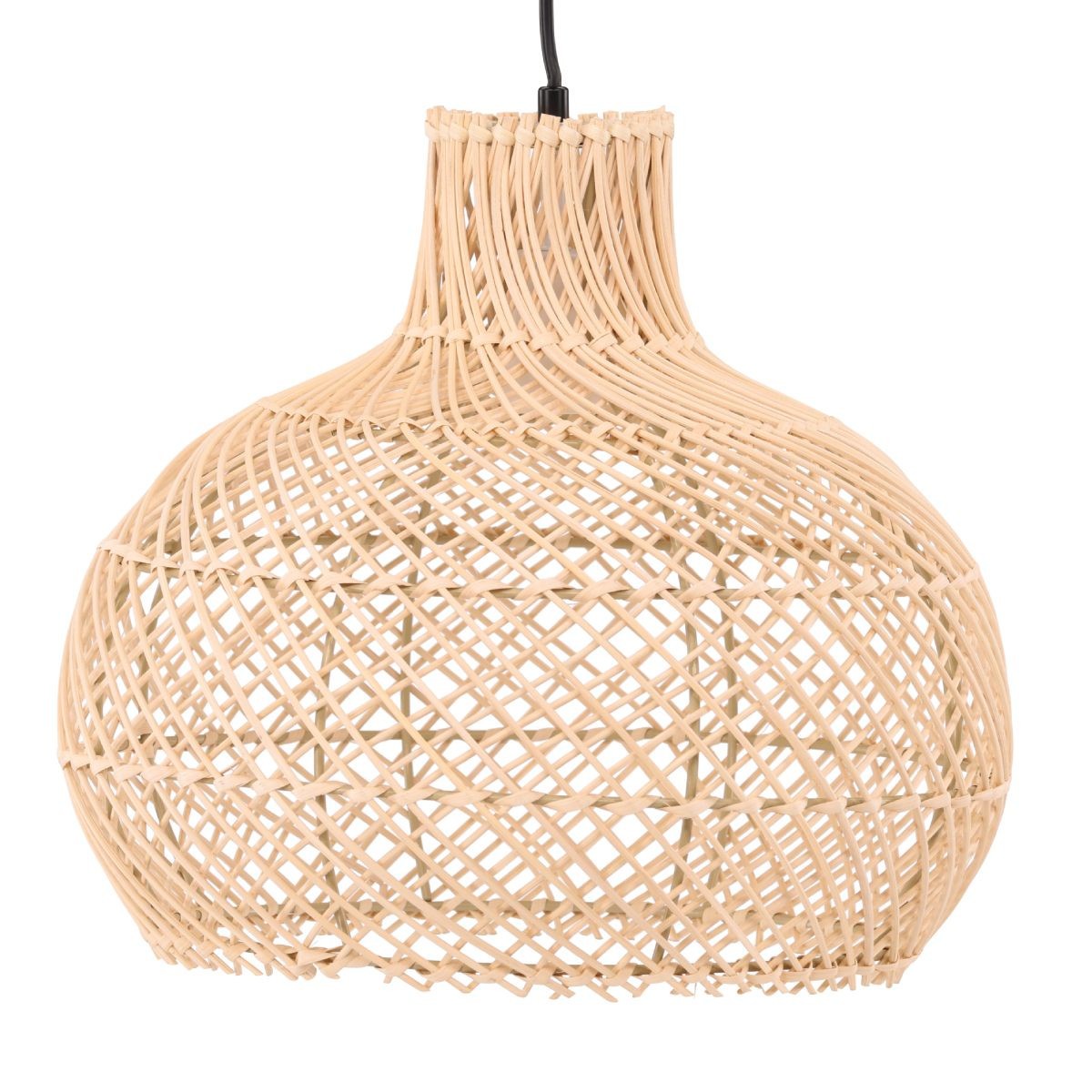 Lampe suspension en rotin naturel Varekil 35cm pour eclairage de plafond
