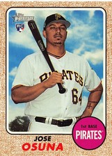 Jose Osuna 2017 Topps Heritage 691 Pittsburgh Pirates Rookie Baseball Card
