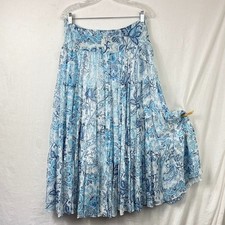 Lauren Ralph Lauren Silk Chiffon Full Tiered Maxi Skirt Women M Paisley Bohemian