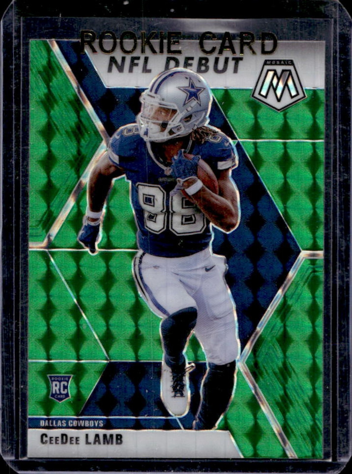 2020 Panini Mosaic CeeDee Lamb RC Prizm Green Rookie #268 Cowboys