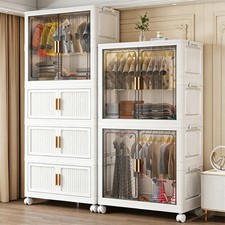 Large Folding Portable Kids Wardrobe Baby Closet Children's Storage Organizer UK