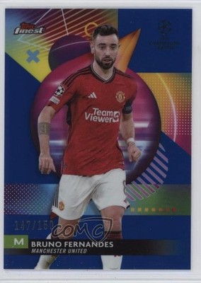 2023 Finest UEFA Club Competitions Blue Refractor /150 Bruno Fernandes #87 04uh