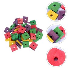50Pcs Durable Wooden Bird Chewing Toys Parrot Bite Toys Colorful Set