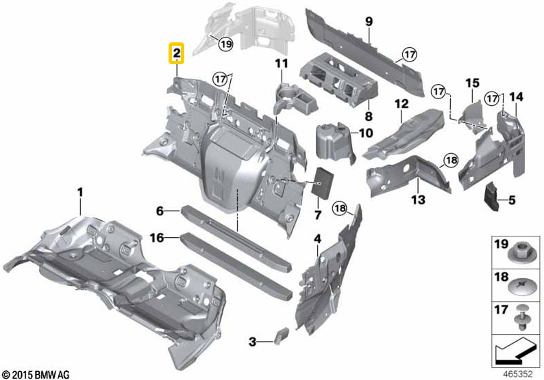 2017-2023 Rolls Royce Dawn Rear Trunk Panel Sound Insulation 7370695 OEM NOTE