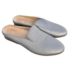 Dansko Lexie Slip On Mules Metallic Taupe Gold Leather Flats Shoes Clogs 38 US 8